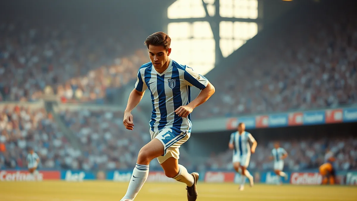 T. Folgado, the wall of Real Sociedad B